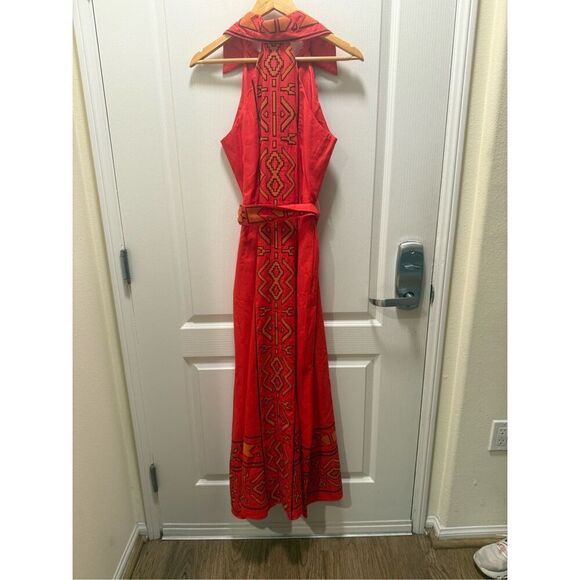 LACE The Label Geometric-Embroidered Maxi Dress Vacation Europe Size S NWT $590 - Picture 5 of 5